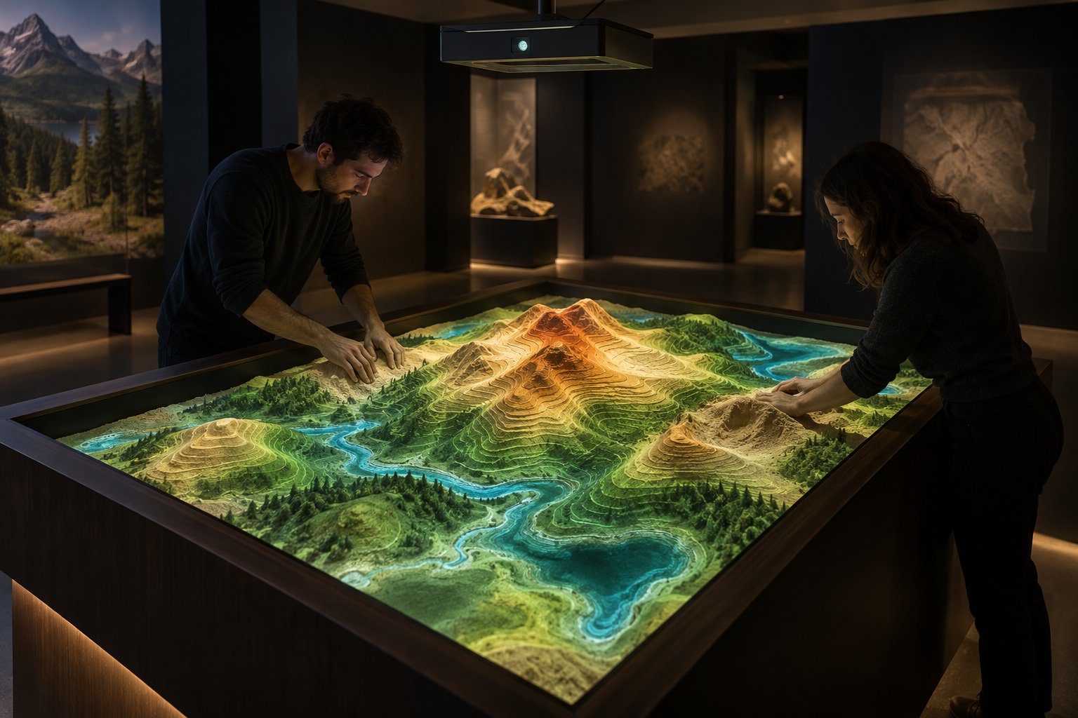 Concept of a projected topographic AR sandbox