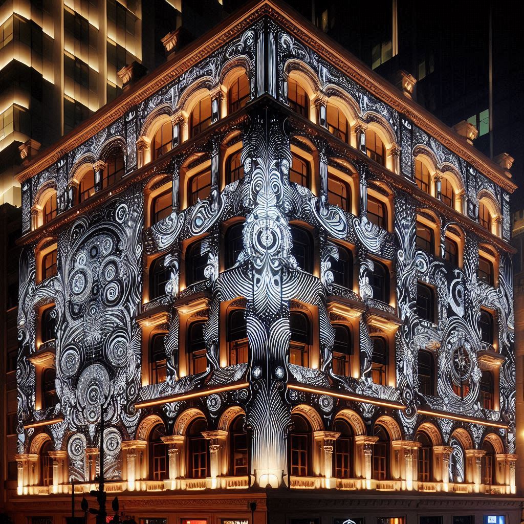 facade-projection using gobo lights